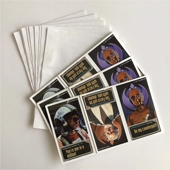 Vintage Star Wars 1997 Valentines 30 Stand-Up Boxed Non Mail Envelopes Party - Picture 5 of 12